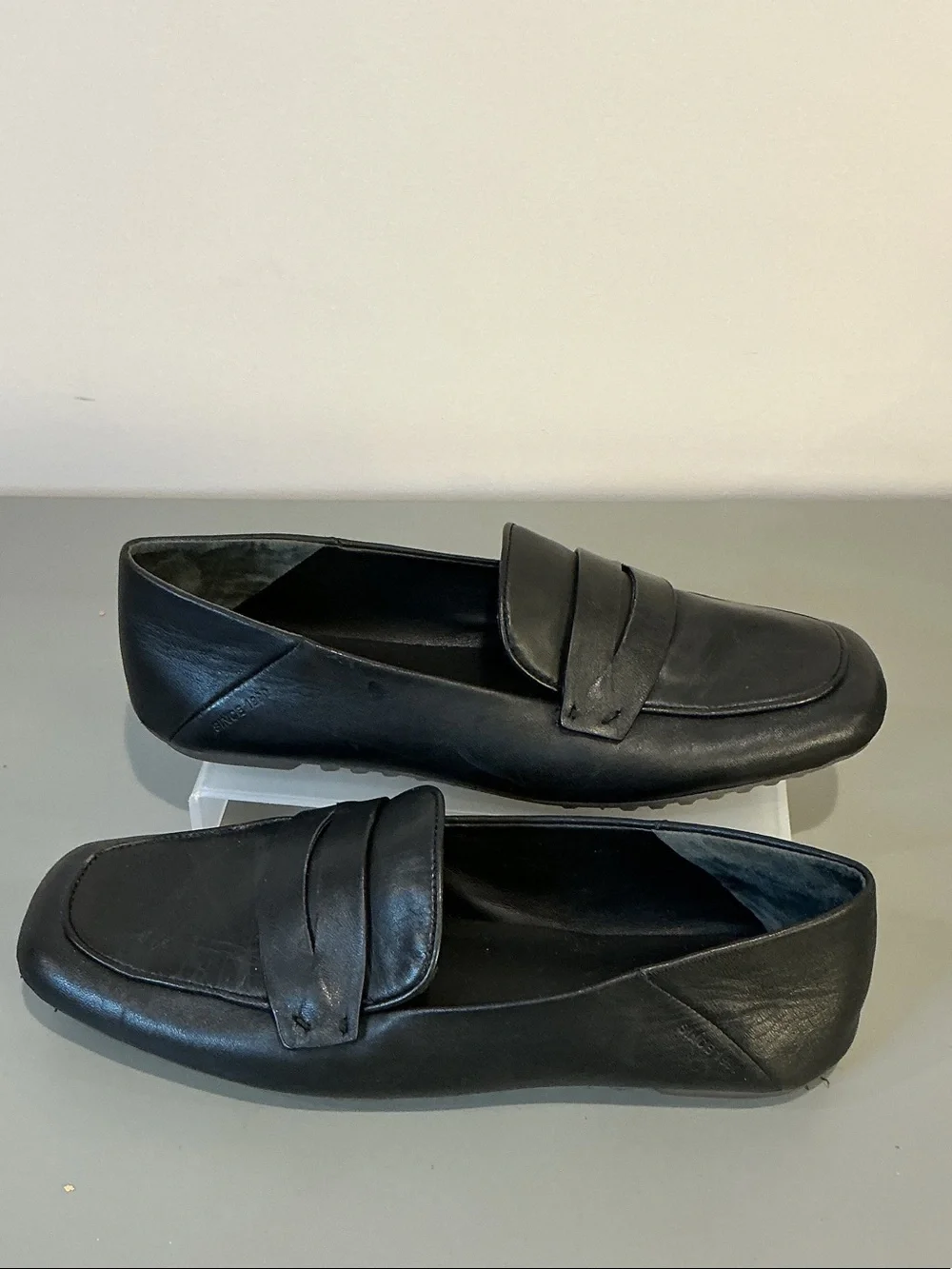 Franco Sarto ZURY Black Leather Penny Moccasin Loafers, Size 7